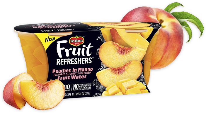 Fruit Refreshers Peaches In Mango Fruit Water - Del Monte Fruit Refreshers Pineapple In Passion Fruit (1050x500), Png Download