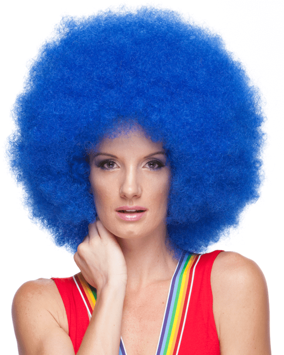 Sepia Jumbo Clown - West Bay Characters Jumbo Clown Synthetic Wig - Blue (576x720), Png Download