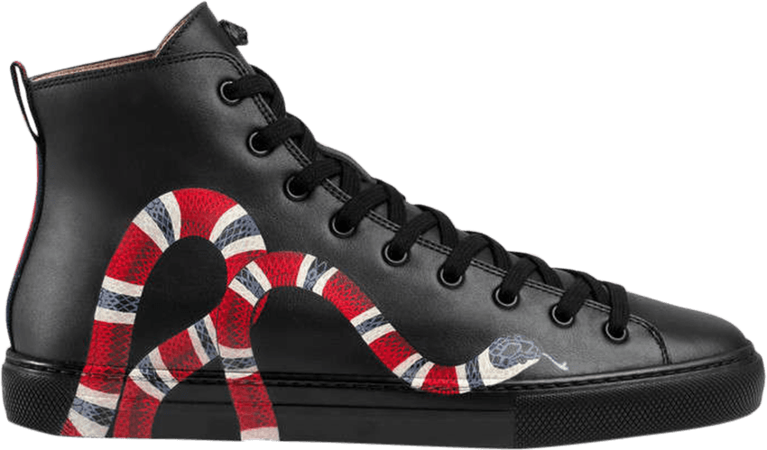 Gucci Leather High Top 'snake' - Gucci High Top Snake (850x499), Png Download