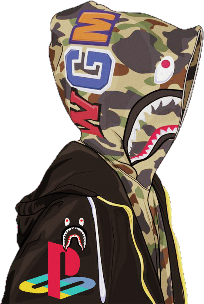 Art Rap Bape Nike Supreme Diamond Truereligion Louievui - Hypebeast Drawing (1024x1024), Png Download