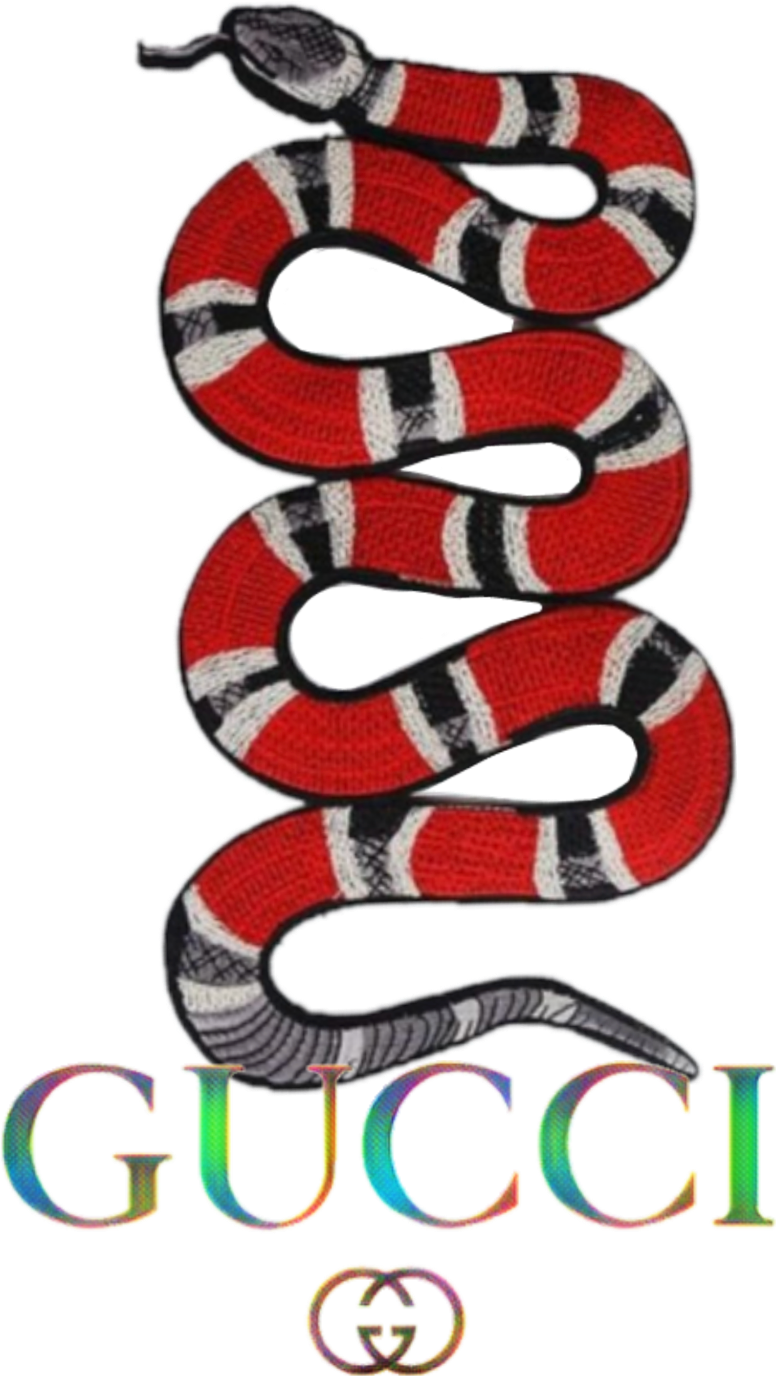 Snake Flower Embroidered Applique Patch Vintage Animal (1024x1024), Png Download