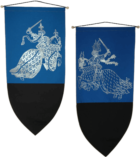 Tournament Knights Banner Set - Blue Medieval War Banner (555x555), Png Download
