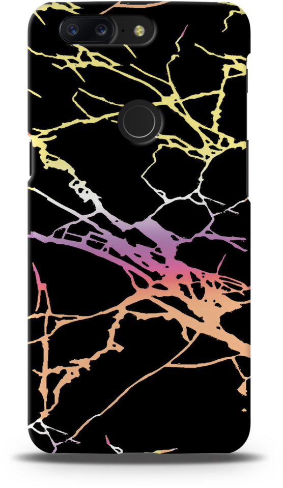 Black Laser Marble Cover And Case For Oneplus 5t - Noir Coque Bumper Pour Iphone 6 6s Plus Doux Marbrage (1024x1024), Png Download
