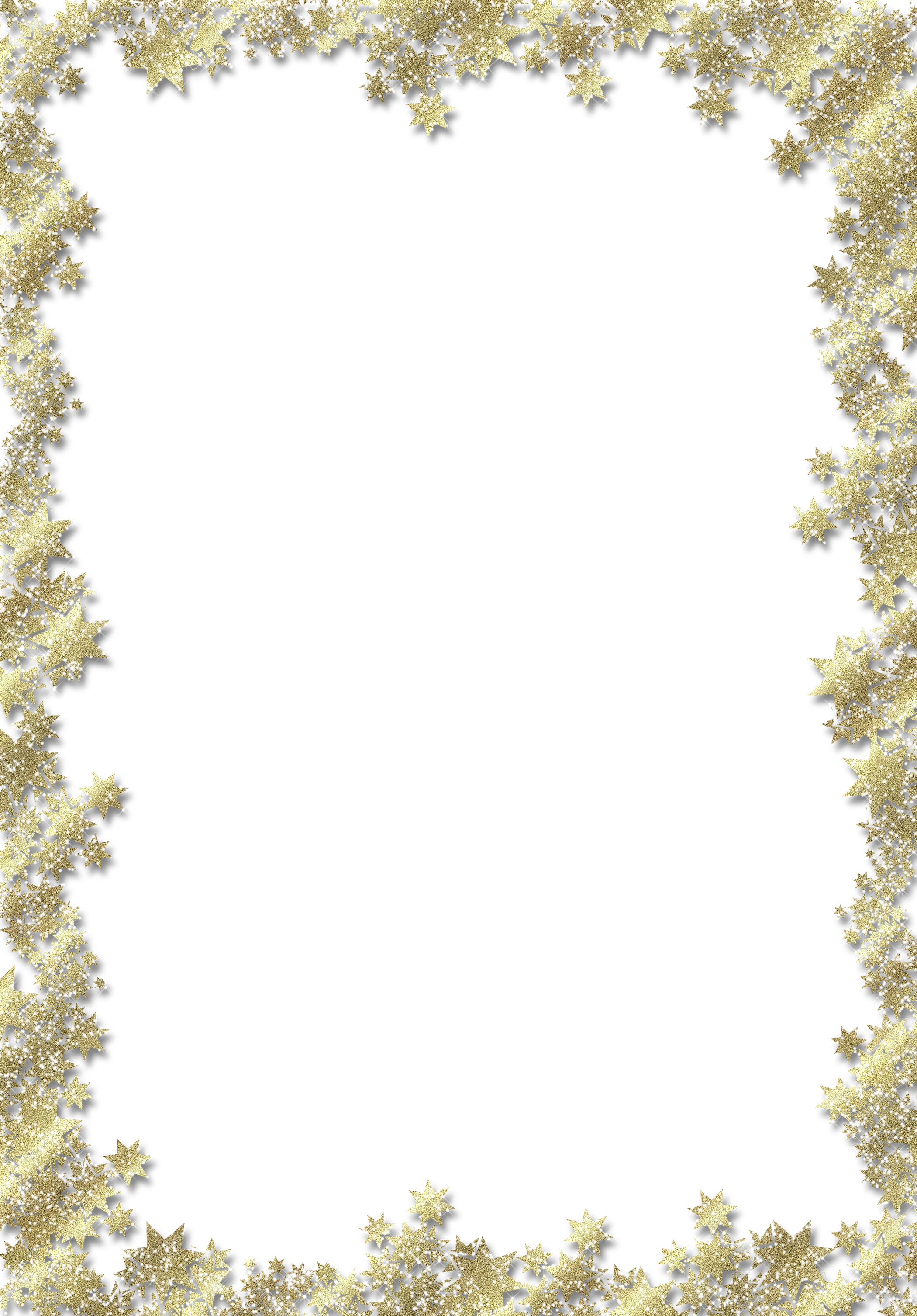 Transparent Png Frame With Gold Stars - Gold Stars Frame Png (2100x3012), Png Download