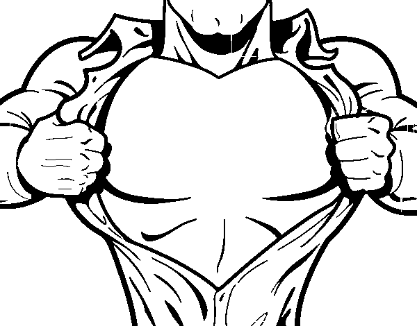 Superhero Chest Coloring Page - Superhero Chest (600x470), Png Download