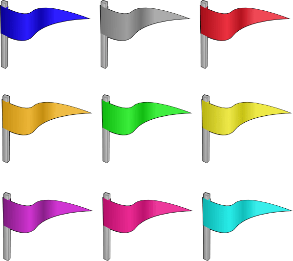 Medieval - Flags Of Different Colors (600x534), Png Download