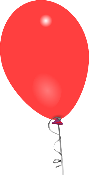 Red Clip Art At - Clip Art Red Balloons (300x590), Png Download