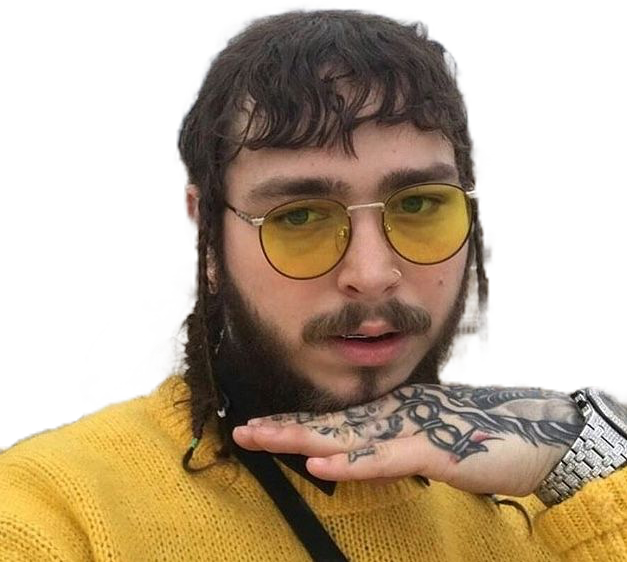 Postmalone Meme Tumblr Yellowaesthetic Freetoedit - Cute Post Malone (627x562), Png Download
