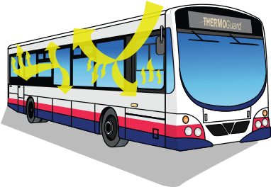 Transit Bus With Heat Reflective Glass - Transit City Bus Vector (424x297), Png Download