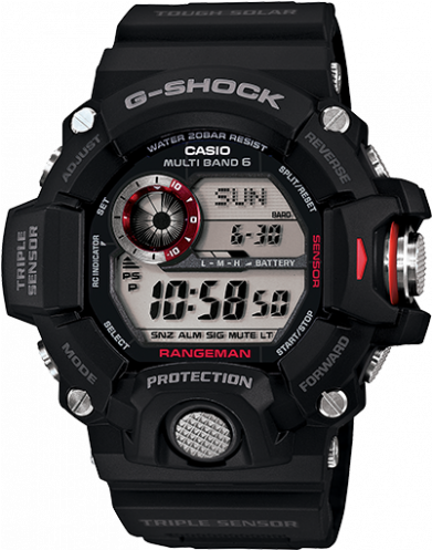 Casio G-shock Men's Rangeman 22mm Black Resin Band - G Shock Gw 9400 1dr (400x496), Png Download
