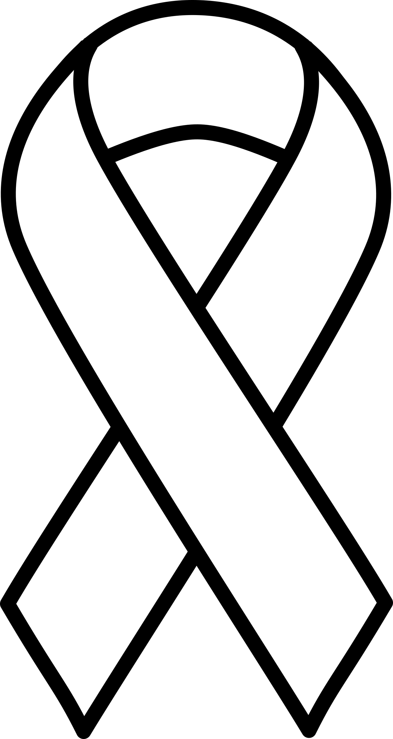 Vintage Clip Art Wonderful - Cancer Ribbon Black And White (1278x2400), Png Download