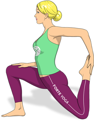 One Legged King Pigeon Yoga Pose - Forte Yoga (667x500), Png Download