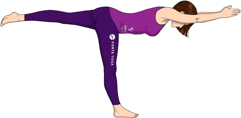 Yoga Pose Png Download - Yoga Poses Warrior 3 Draw (900x675), Png Download