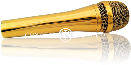 Microphone 24ct Gold Plated - Gold Glitter Microphone Shure (600x600), Png Download