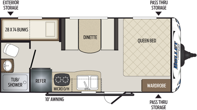 Bullet Crossfire 1700bh Inventory - Floor Plan (640x360), Png Download