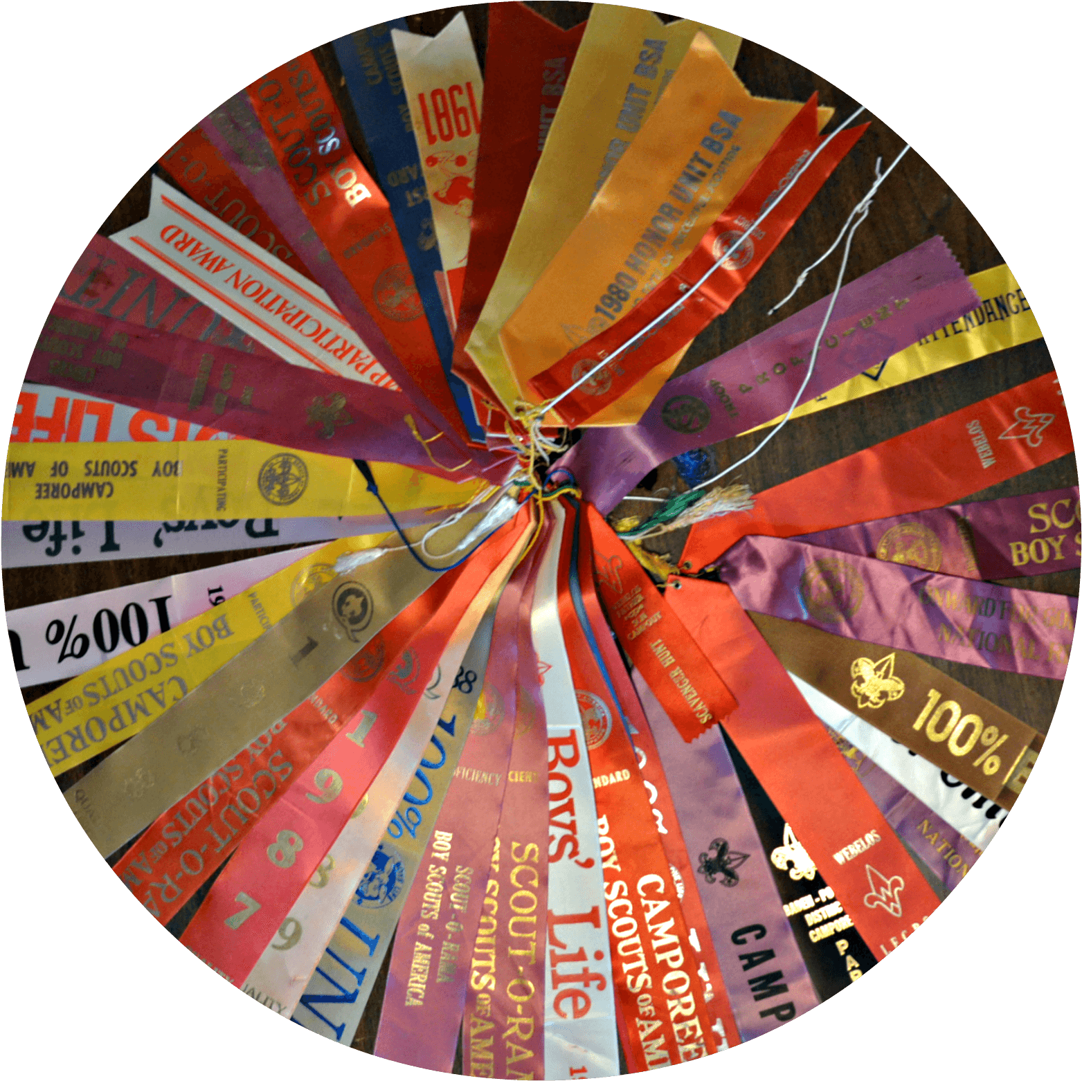 Vintage Boy Scout Troop Ribbons - Circle (1672x1672), Png Download