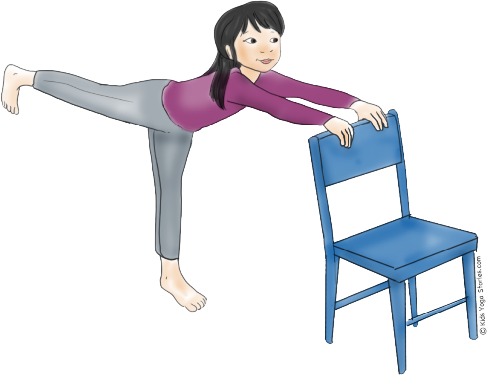 Winter Yoga Poses Using A Chair - Gymnastics (1024x1024), Png Download