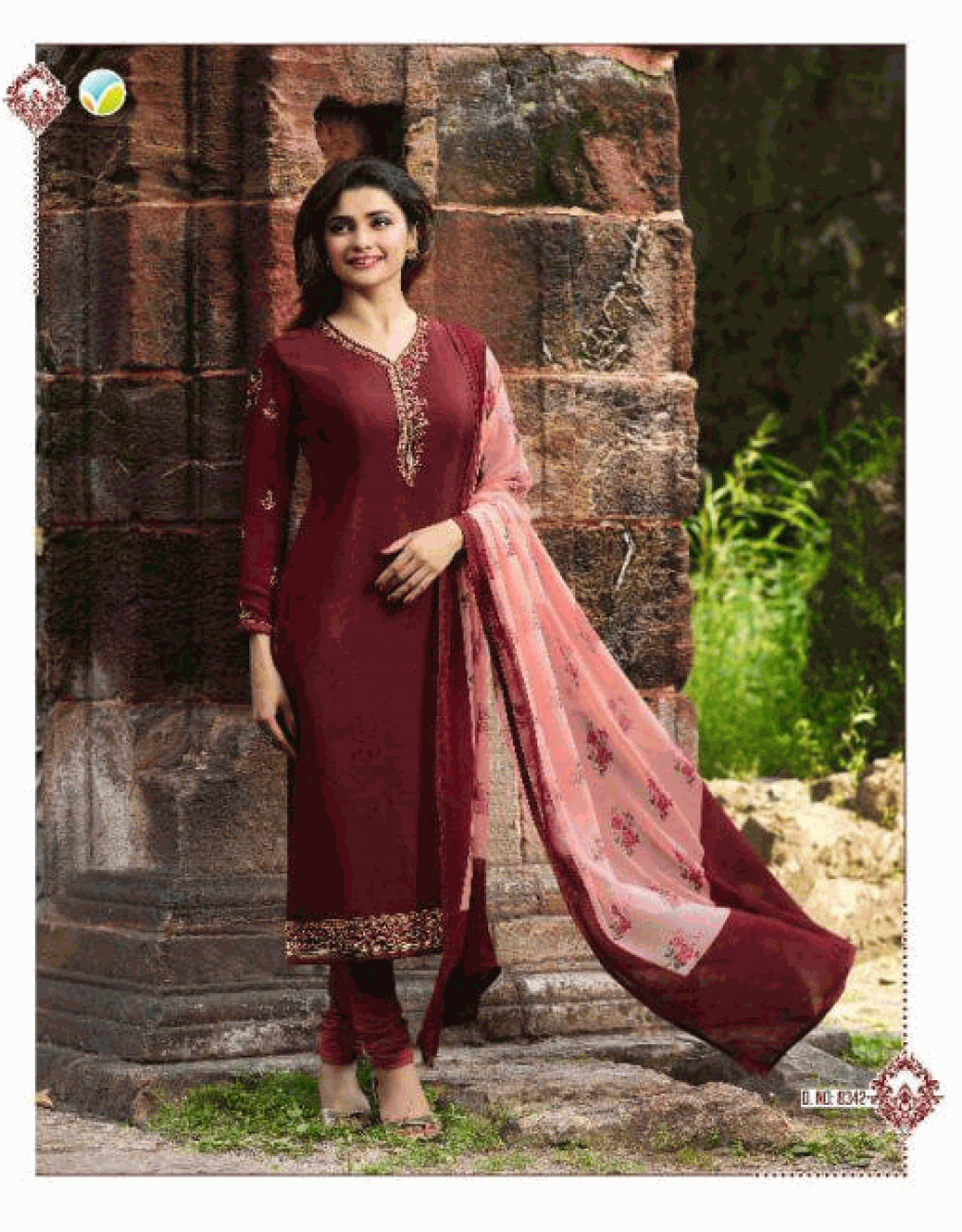Maroon French Crepe Printed Salwar Kameez - Vinay Fashion Silkina Vol 18 (1200x1200), Png Download