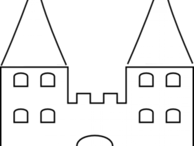 Castle Outline Cliparts (640x480), Png Download