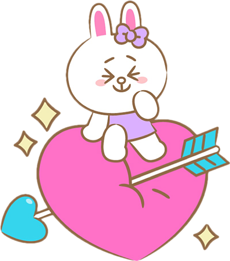 #cony #love #arrow #heart #cute #colorful #valentinesday (473x536), Png Download