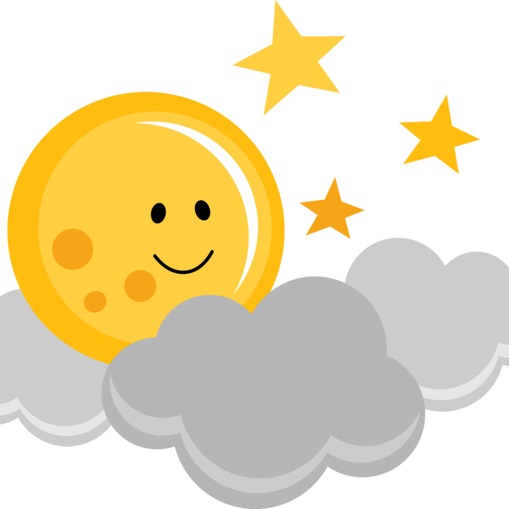 Cloud And Moon Cartoon (1024x1024), Png Download