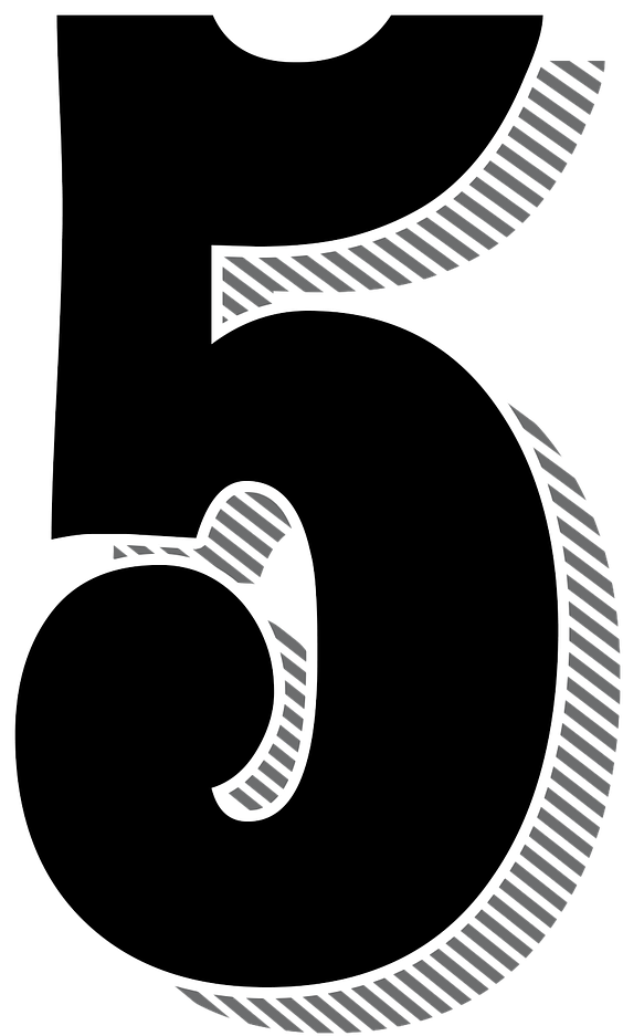 Numbers 5 Five Drop Shadow Png Image - Numero 3 Sombra Png (853x1280), Png Download