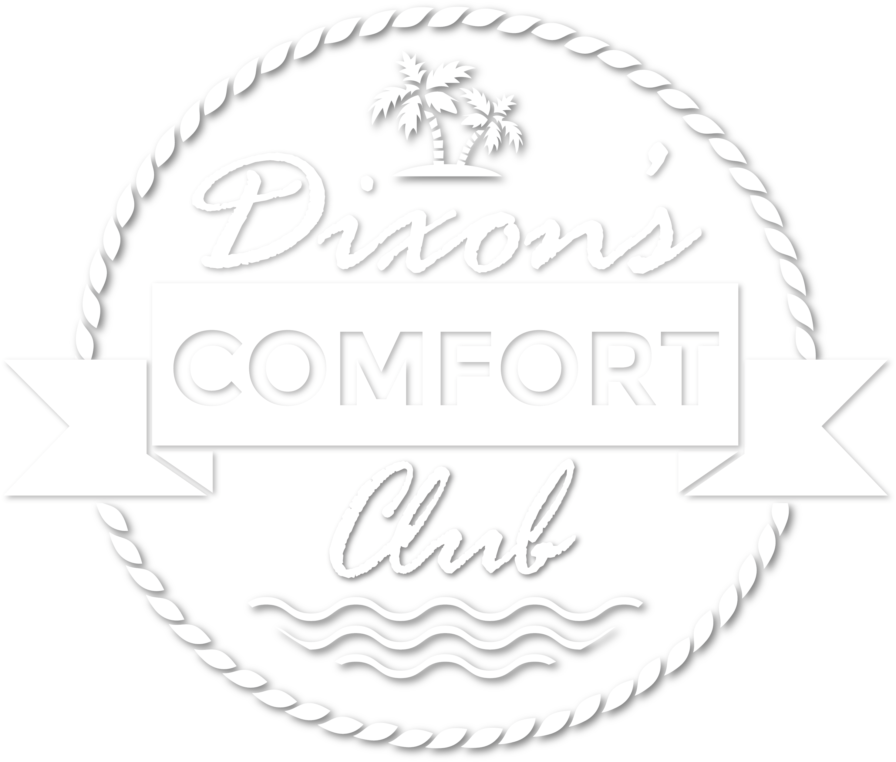 Dixon's Comfort Club Badge In White With Drop Shadow - Sunset Summer Vector (3146x2679), Png Download