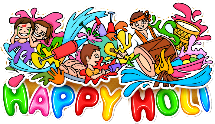 India Cartoon Illustration Color Graffiti Transprent - Santa Banta Holi (800x533), Png Download