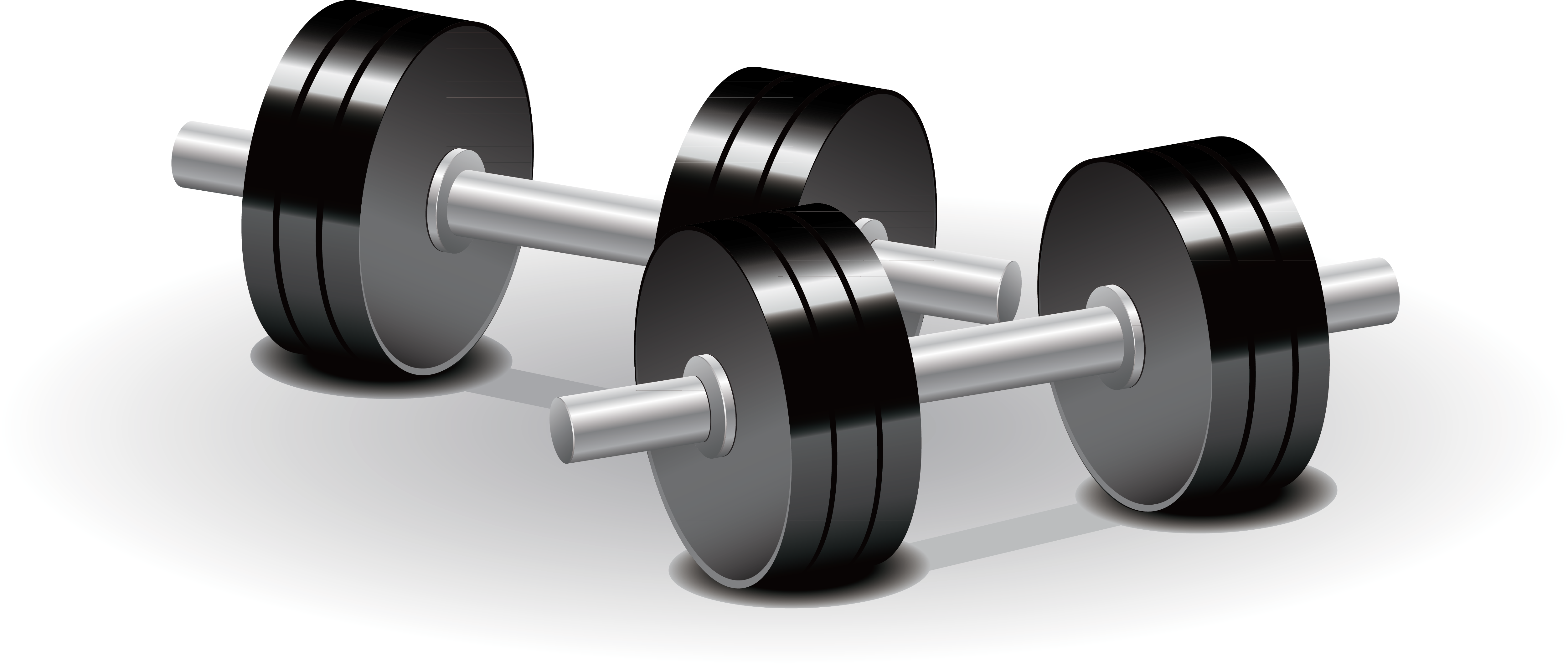 Png Black And White Library Dumbbell Weight Training - Dumbbell 3d Png (5008x2121), Png Download