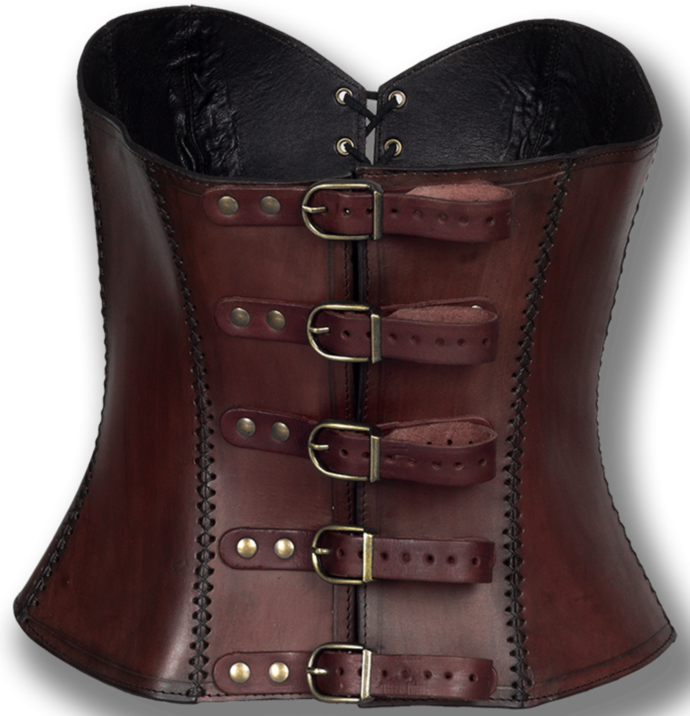Leather Corset Antique Brown Full Breast - Leather (988x1024), Png Download