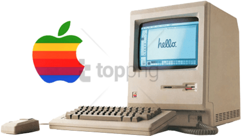 Free Png Download Vintage Apple Computer With Logo - Apple Macintosh (850x537), Png Download