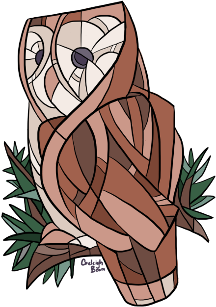 Barn Owl Abstraction, June - Cartoon (500x709), Png Download