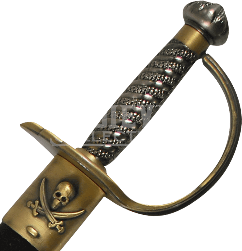 Brass Hilt Caribbean Pirate Sword - Pirate Sword Handle (809x809), Png Download