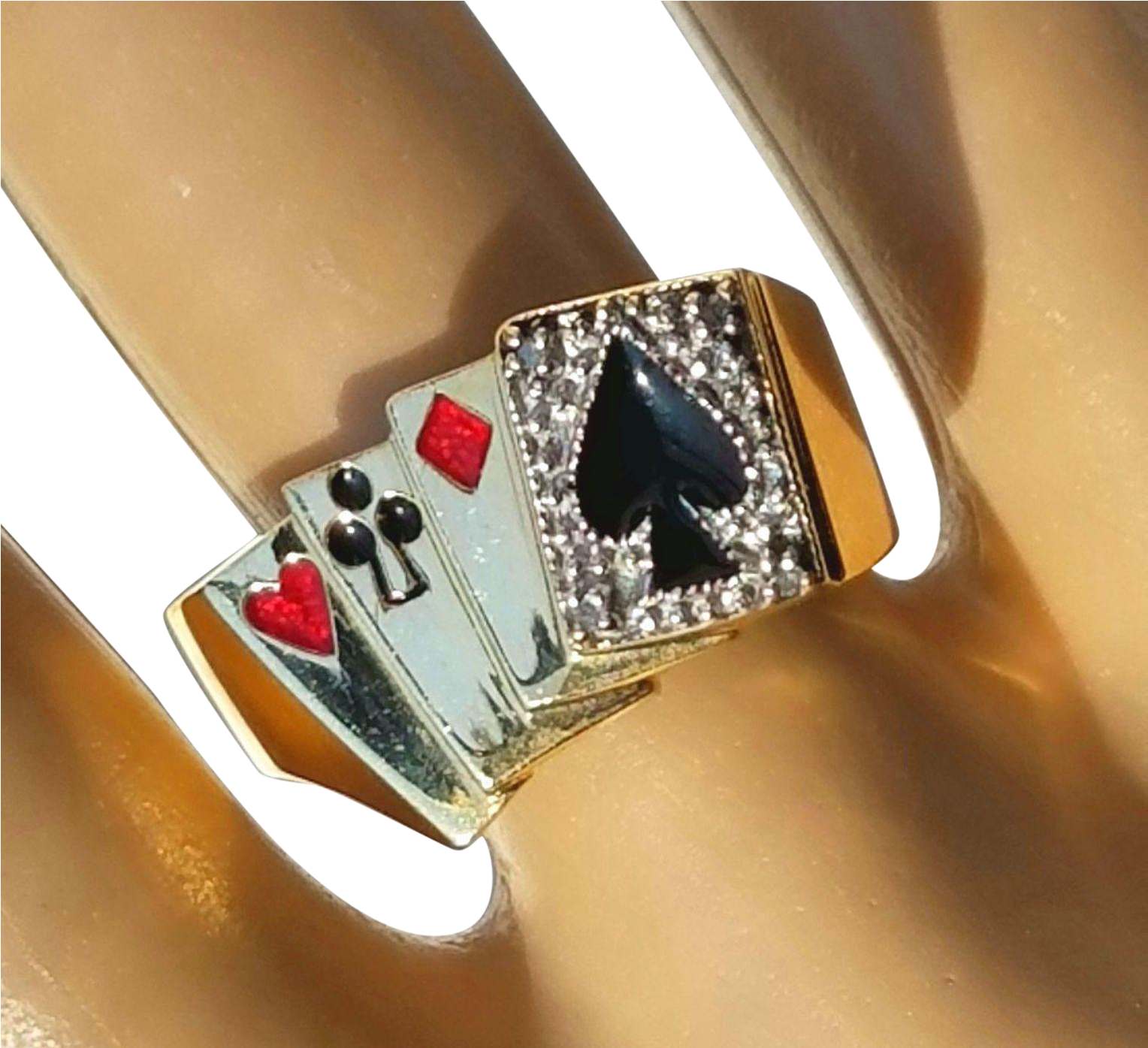 Vintage Deck Of 'lucky' Poker Cards Gambling Enamel - Pre-engagement Ring (1527x1527), Png Download