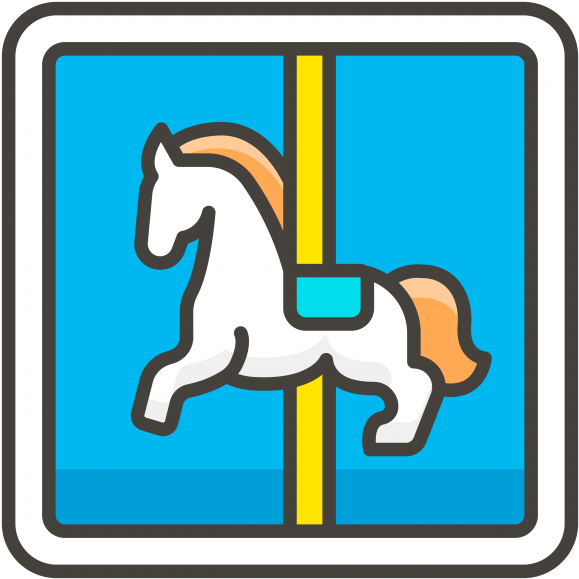 Carousel Horse Emoji Icon - Mane (866x650), Png Download