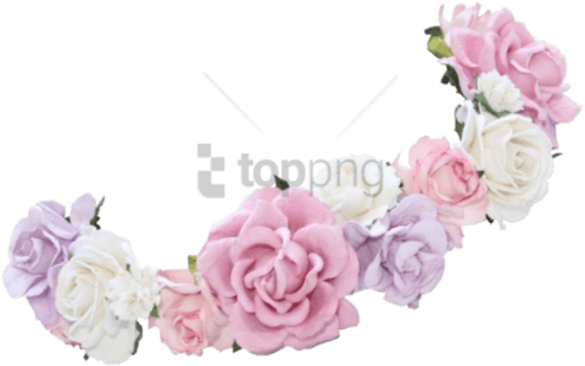 Flower Crown Transparent Overlay Png Image With Transparent - Transparent Background Transparent Pretty Flower Crown (850x606), Png Download