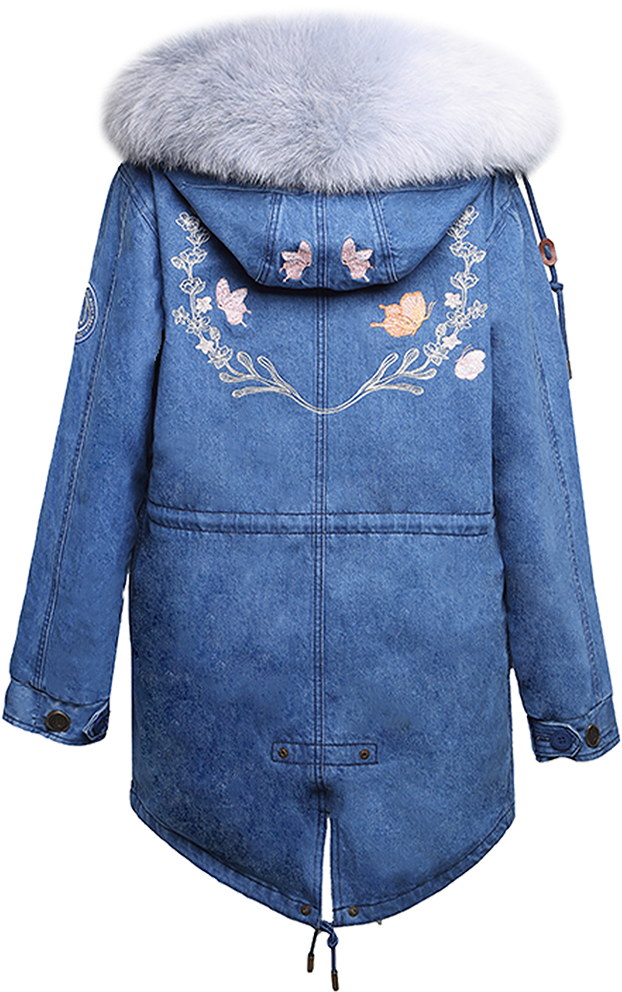 Denim Parka Blue Gradient Fox (800x1200), Png Download