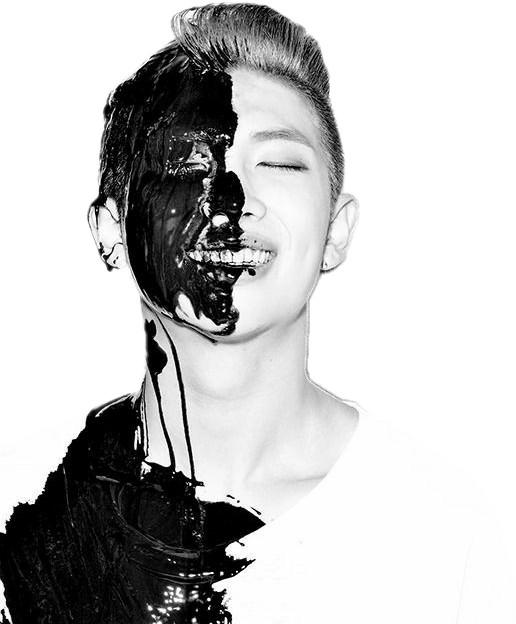 Namjoon Black And White (516x624), Png Download