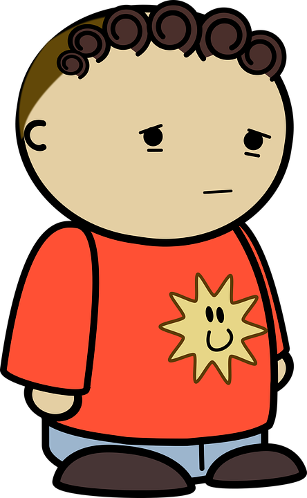 Sad Cartoon Characters - Cartoon Angry Kid Png (444x720), Png Download