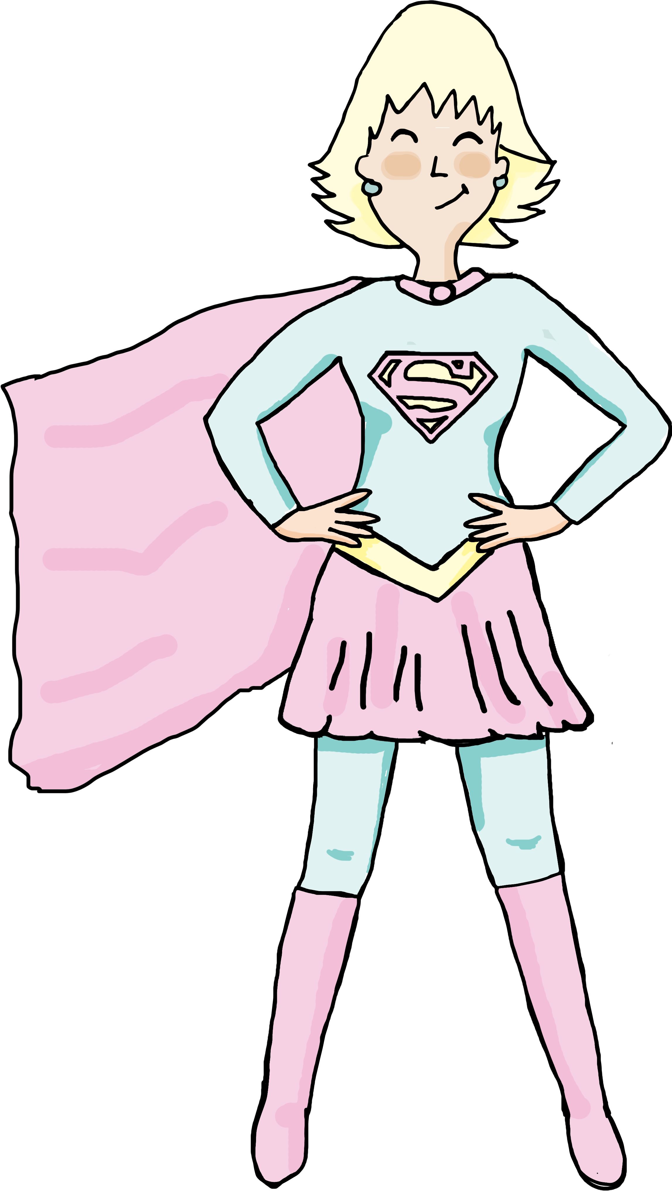 Superwoman Madre Apuros Culpable Ayudarte Estudio Psicología - Cartoon (2428x4302), Png Download