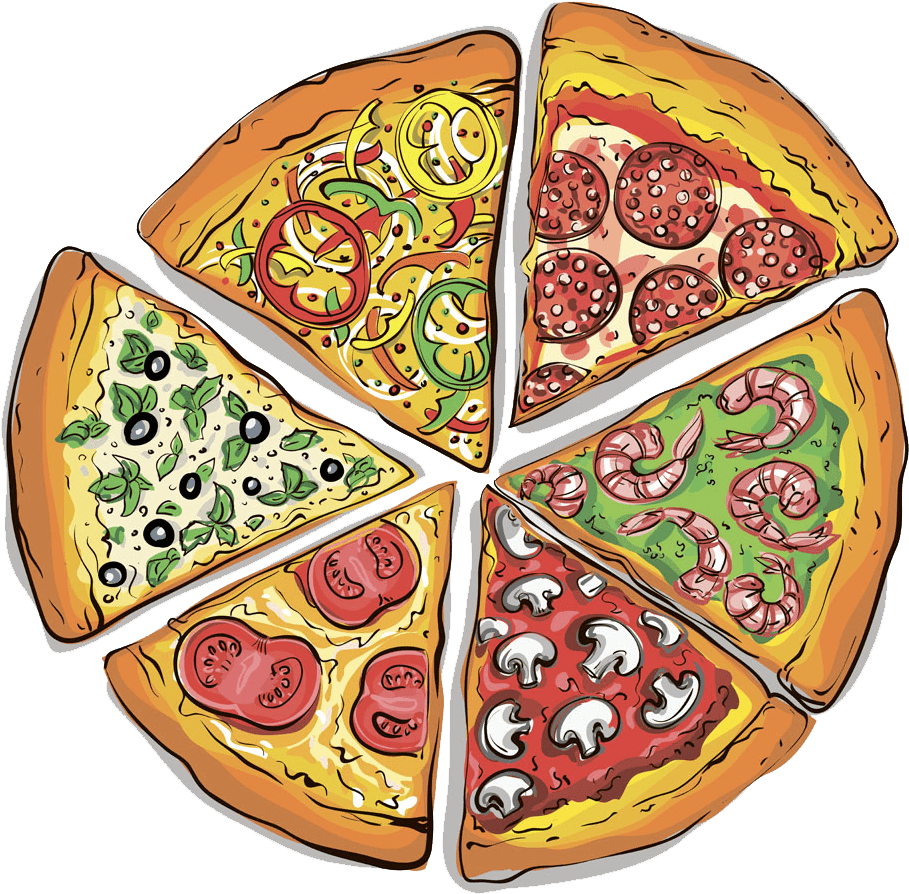 Pizza Slices Clipart - Pizza (1000x1000), Png Download