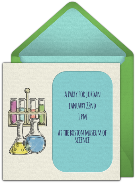 Science Lab Online Invitation - Glass Bottle (650x650), Png Download
