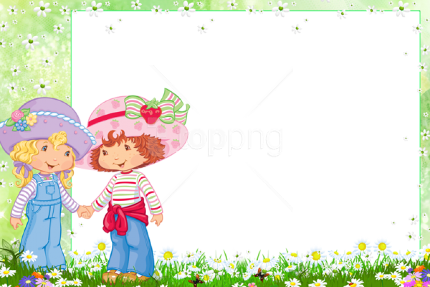 Free Png Frame With Strawberry Shortcake And Friend - Strawberry Shortcake Border Design (850x567), Png Download