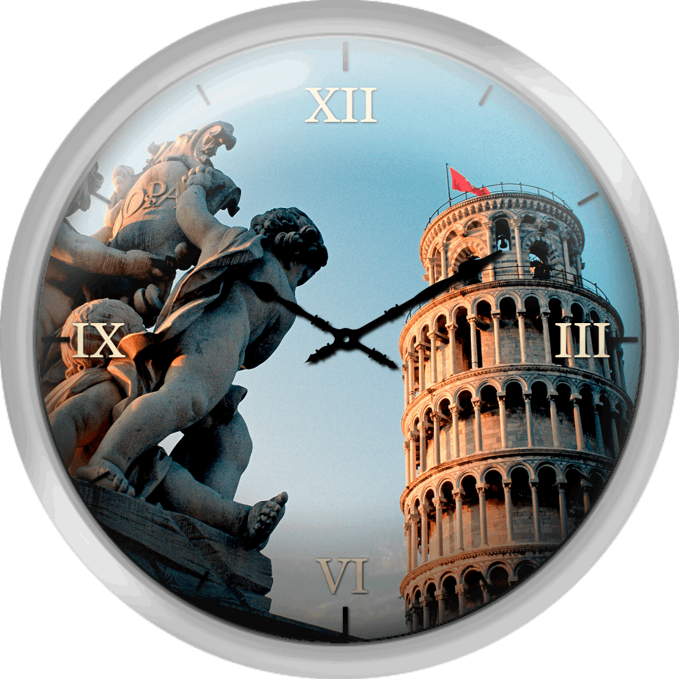 Pisa Leaning Tower Tuscany Italy - Wall Clock (992x992), Png Download
