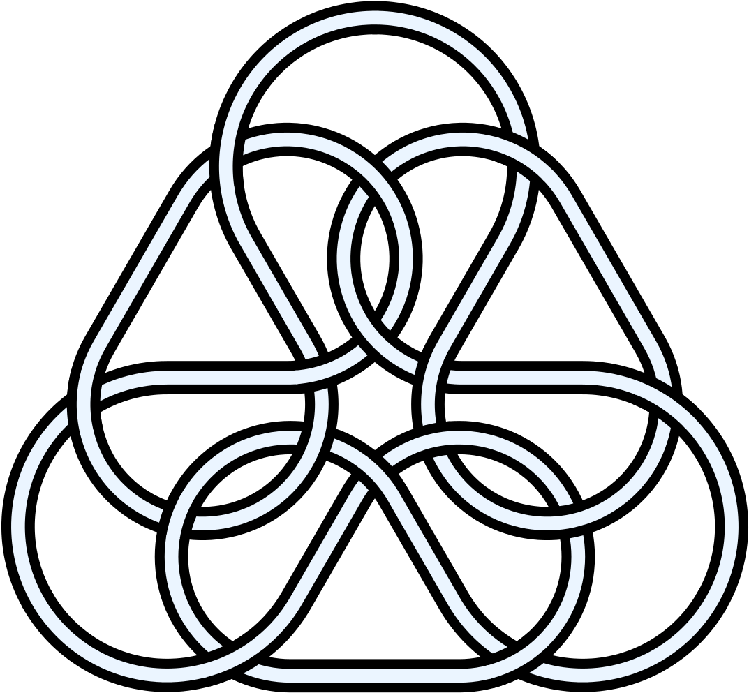15crossings Three Trefoils Decorative Knot - Line Art (1106x1024), Png Download