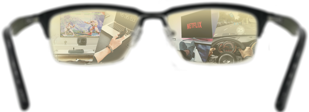 Anti Glare Glasses For - Reflection (1024x373), Png Download