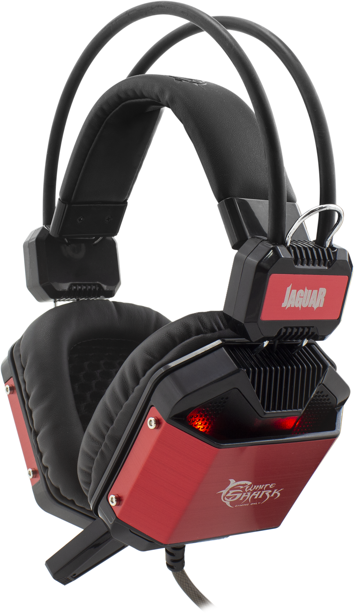 White Shark Headset Gh 1646 Jaguar Black/red 1 (3000x3000), Png Download