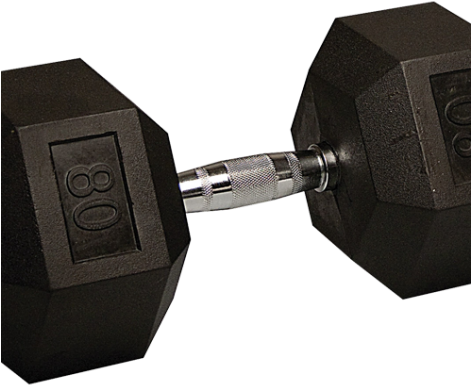 Single Dumbbell - Dumbell Sextavado Emborrachado (470x660), Png Download