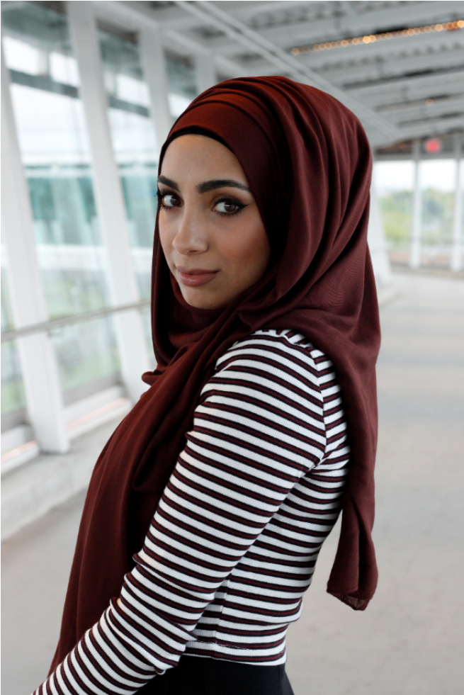 La Modesty Modal Maxi Hijab Maroon Al Mastoura - Girl (980x980), Png Download
