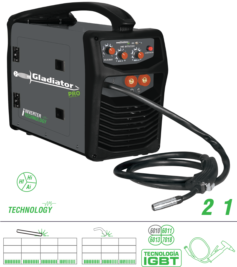 Ime 8170/220 - Soldador Gladiator Ime 8170 (800x917), Png Download